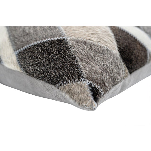 Canvello Genuine Cowhide Leather Decorative Throw Pillow With Feather Down Insert Included For Sale In San Francisco - Image 6 of 6