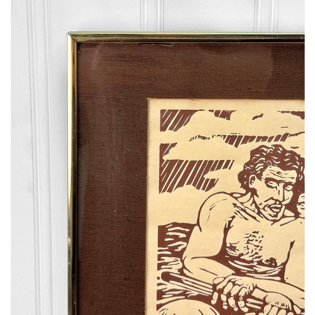 1970s Vintage Polynesian Tribal Hawaiian Warrior Signed Screen Print by Dan Stillwell For Sale - Image 5 of 10