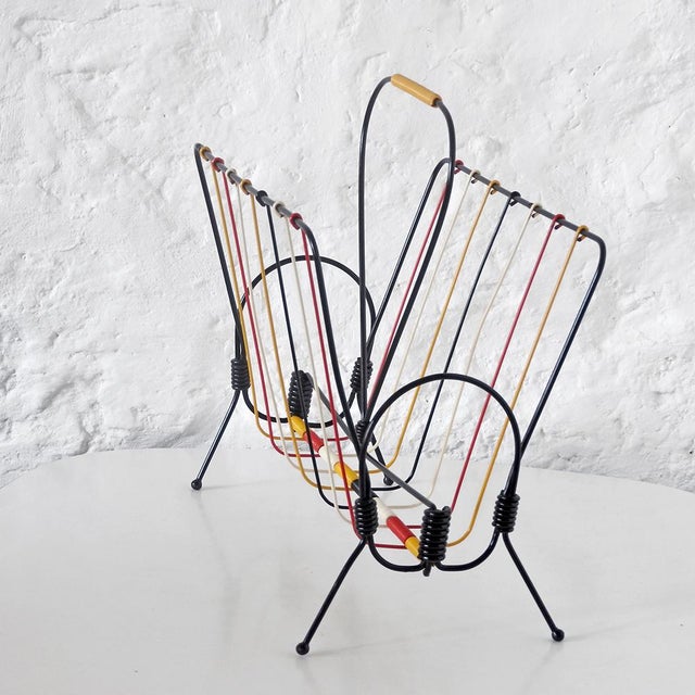 1960s Vintage Atomic Magazine Rack, France, 1950s For Sale - Image 5 of 9