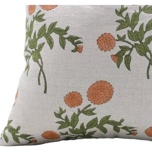 Farmhouse Fabdivine Handmade Pillow Cover 18x18Inch Block Printed - Gulab For Sale - Image 3 of 4