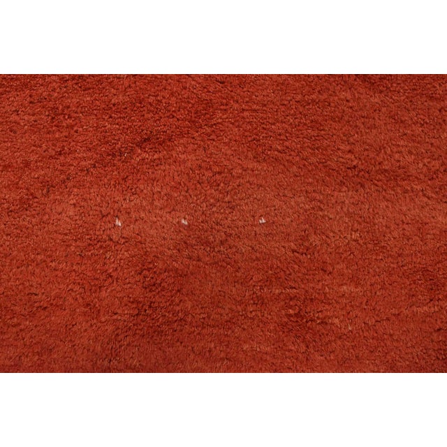 Gabbeh Rug 8’2” X 10’5” Red Wool Vintage Hand-Knotted Oriental Carpet For Sale - Image 11 of 15