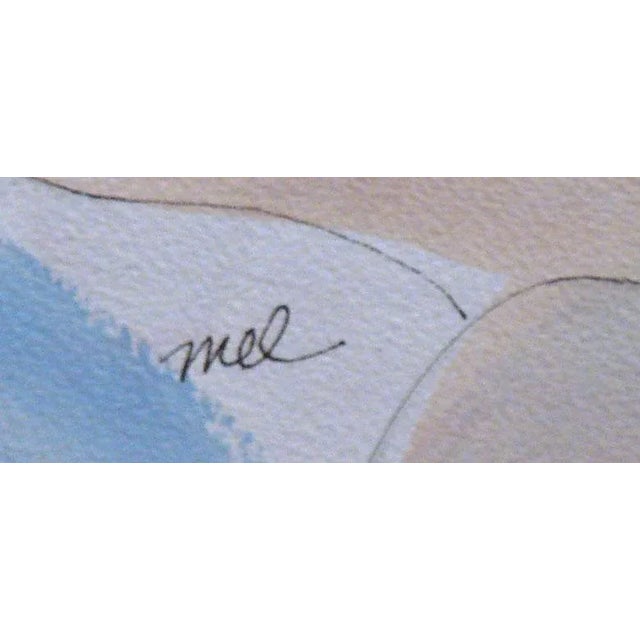 Contemporary Mel Carter Original Nude Sitting Woman Framed Watercolor Painting For Sale - Image 3 of 6