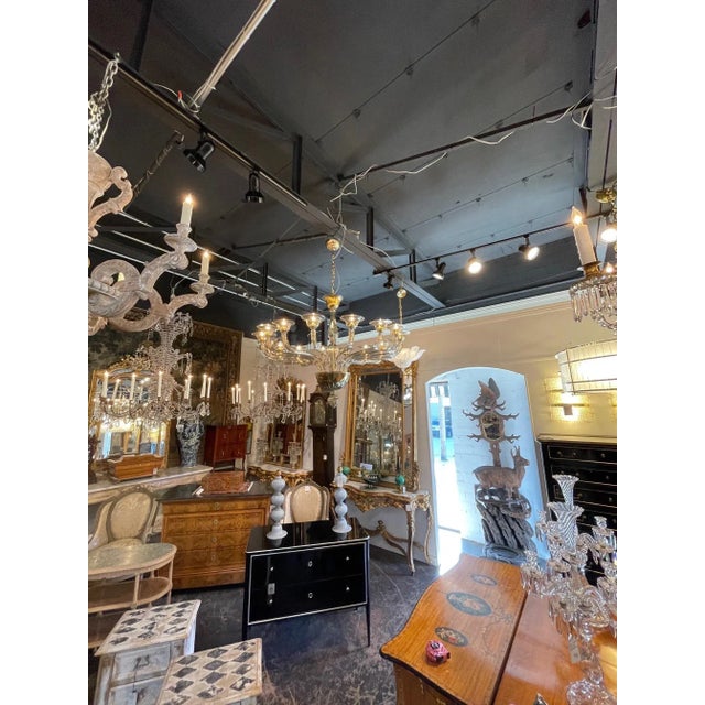 Transparent Large Scale Murano Glass 16 Light Modern Chandelier For Sale - Image 8 of 10