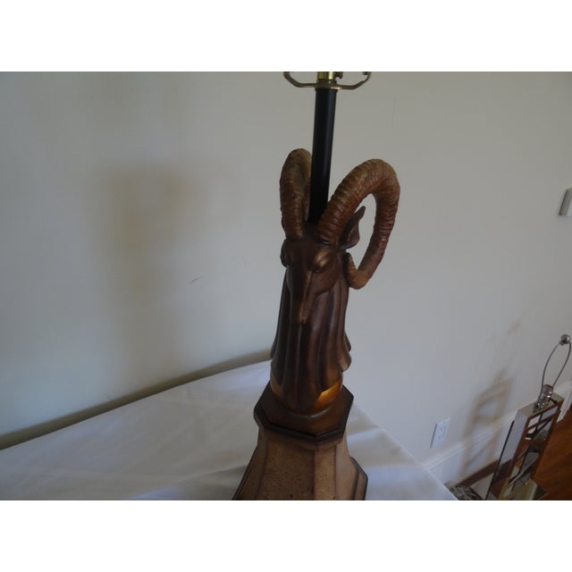 Maitland Smith Style Ramshead Lamp For Sale - Image 4 of 5