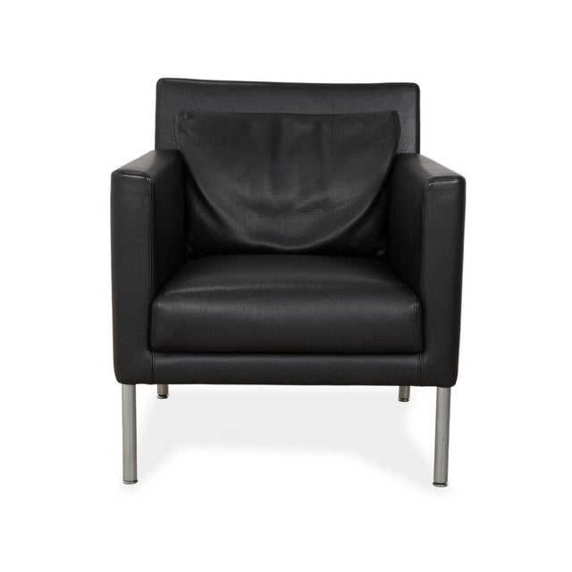 Jason Armchair in Black Leather from Walter Knoll / Wilhelm Knoll For Sale - Image 4 of 12