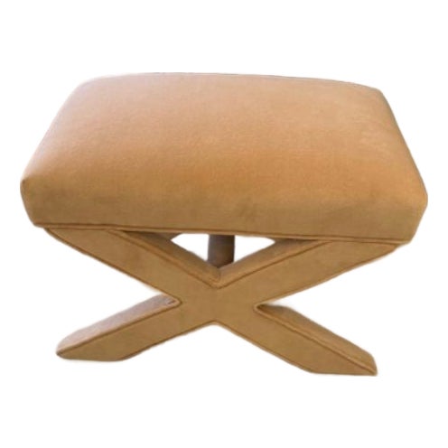 Vintage Mohair X Bench Attributed to Billy Baldwin For Sale