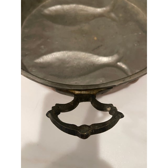 Vintage Copper and Brass Mold With Raised Fish Decorations on Front For Sale In Philadelphia - Image 6 of 10