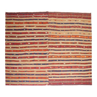Early 20th Century Rustic Tribal Turkish Kilim - 8'8" x 10'4" For Sale