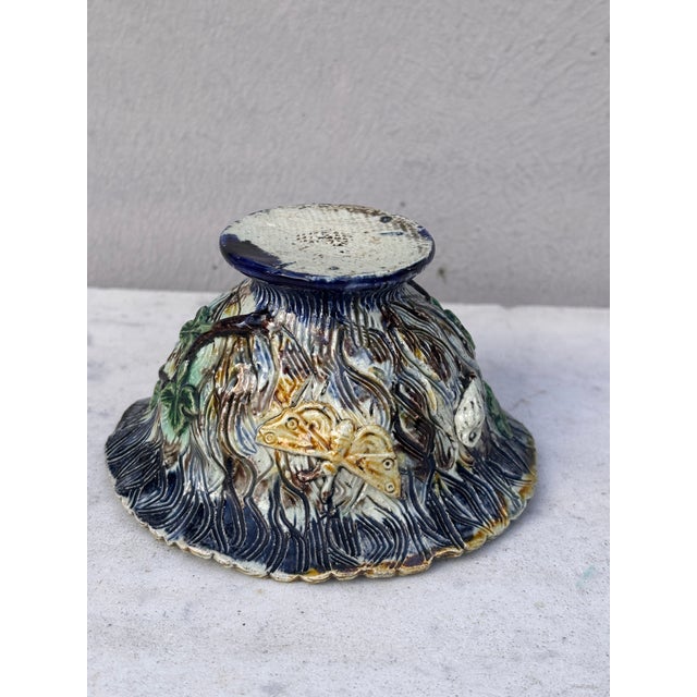 Ceramic Small French Majolica Palissy Cache Pot Thomas Sergent For Sale - Image 7 of 7