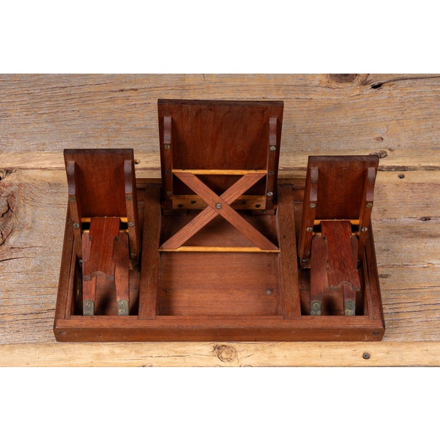 Industrial Mid 20th Century Inwall Fixtures Fold Away Dining Set Salesman Sample For Sale - Image 3 of 11