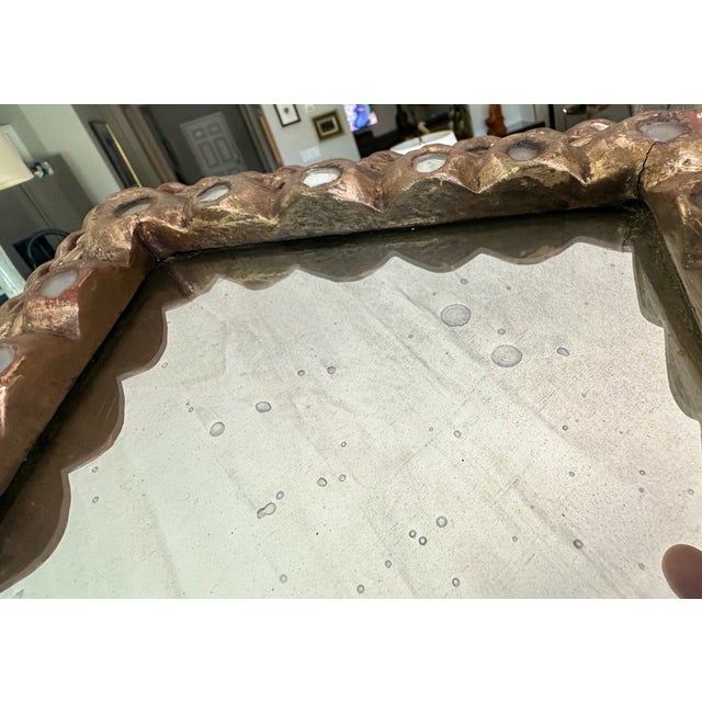 Spanish Colonial Style Gilt Wood Wall Mirror For Sale - Image 13 of 17