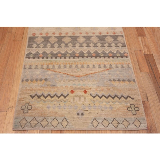 Tribal Geometric Modern Hallway Runner For Sale - Image 4 of 6