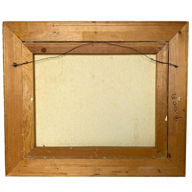 Green Vintage B. Evans Impressionist Style Oil on Canvas Painting, European House For Sale - Image 8 of 12