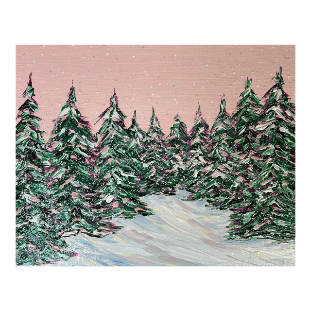 "Snow Fall" Contemporary Original Landscape Painting by Deb Bossert For Sale