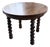 Round Walnut Table with Turned Legs, 1900s For Sale