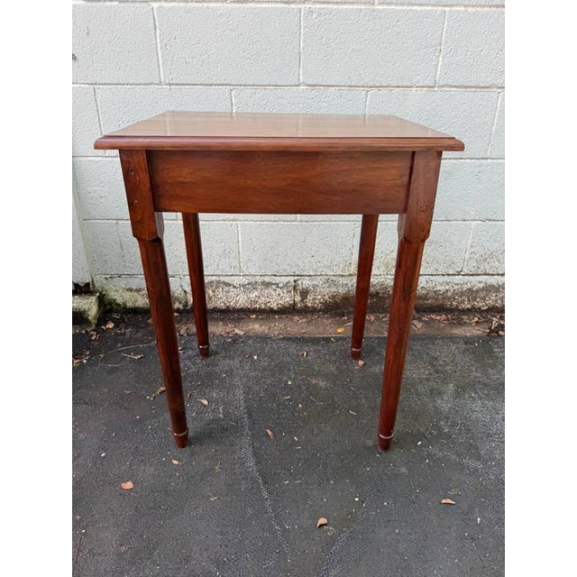 Brown Antique Federal Style Solid Walnut Side Table. Circa 1940s For Sale - Image 8 of 17