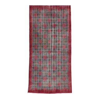 Vintage Turkish Hand-Knotted Art Deco Rug - 4′6″ × 9′4″ For Sale