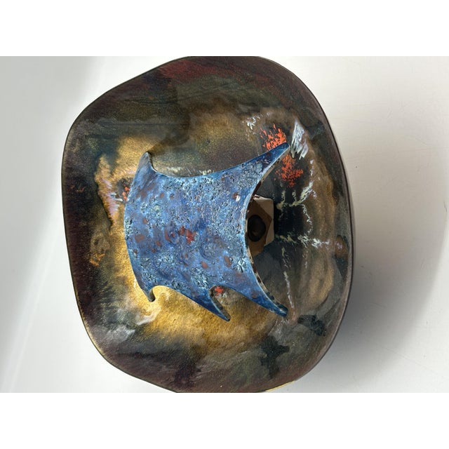 Vintage Enamelled Applique in Copper, 1960s For Sale - Image 6 of 10