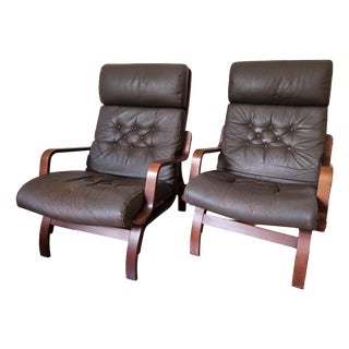 Vintage Scandinavian Lounge Chairs from Meblo, Yugoslavia, 1970s, Set of 2 For Sale