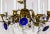 Glass 1910s Indigo Blue Crystal Flowers & Gilt Vine Chandelier For Sale - Image 7 of 13