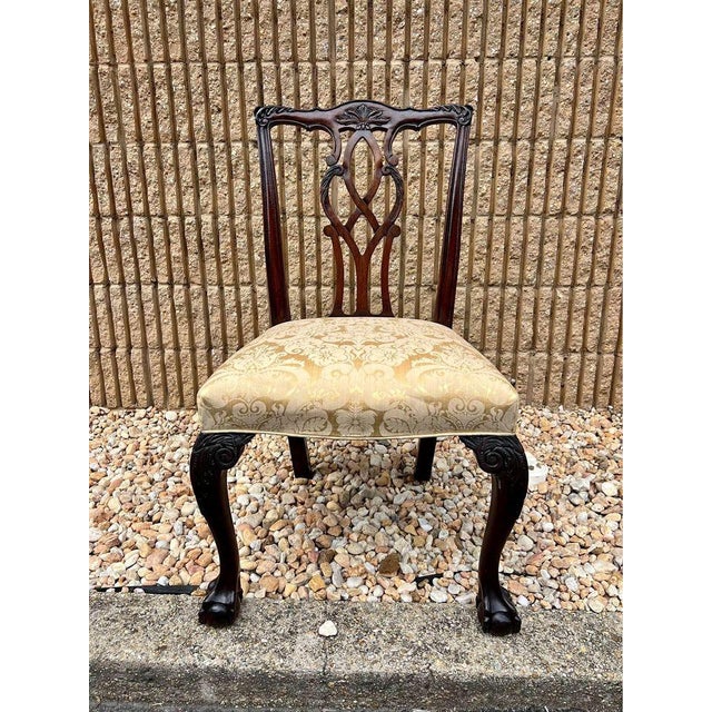 Late 20th Century Vintage Kindel Furniture Chippendale Style Carved Mahogany Side Chair For Sale - Image 10 of 10
