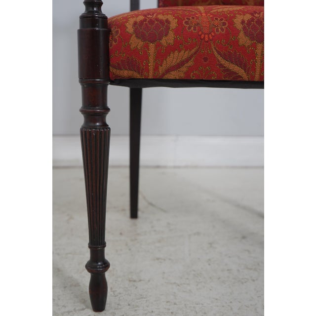 Pair Antique 19th Century English Sheraton Mahogany Armchairs For Sale - Image 10 of 18
