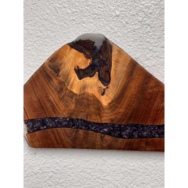Contemporary Handcrafted Live Edge Wood Decorative Panel For Sale - Image 3 of 12