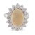 Contemporary Mid Century Opal Diamond 14k White Gold Cocktail Ring, Size 4.5 For Sale - Image 3 of 5