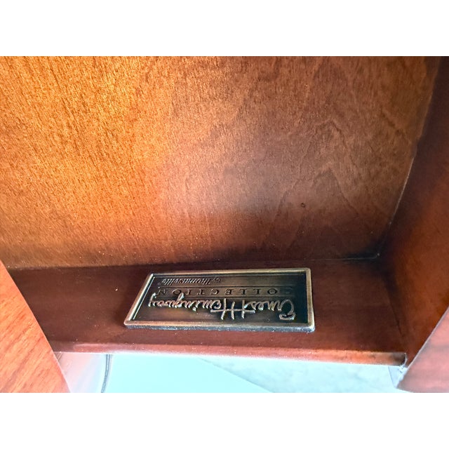 Vintage Thomasville Ernest Hemingway Collection Inlaid Pinwheel Round Center Table With Drawers For Sale - Image 9 of 12