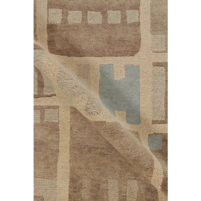 Contemporary Scandinavian Style Geometric Taupe Wool Rug by Rug & Kilim, India For Sale In New York - Image 6 of 10