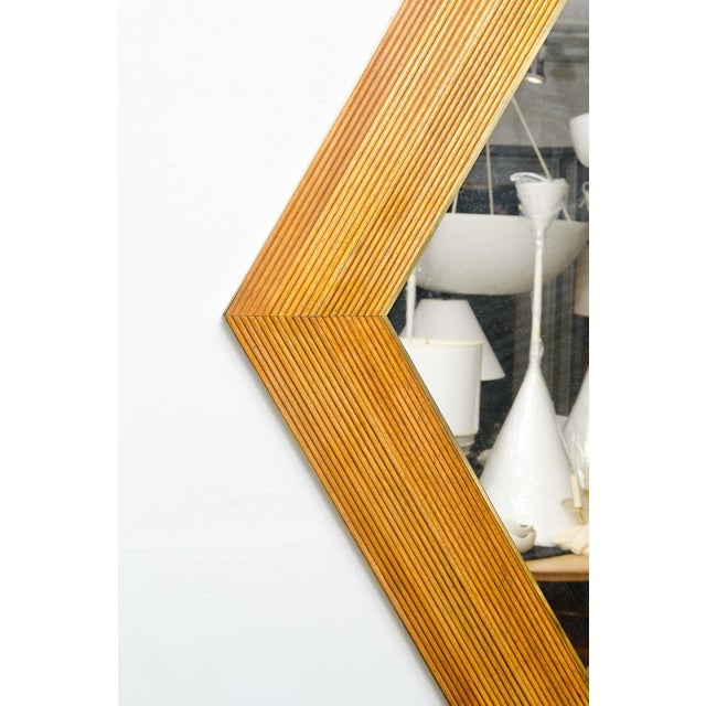 Contemporary Contemporary Italian Hexagonal Rattan Mirror For Sale - Image 3 of 8