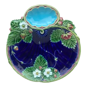 19th Century Majolica Strawberries Minton Plate