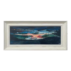 Dark Panoramic Expressive Abstract Mountain Landscape Contemporary British Art