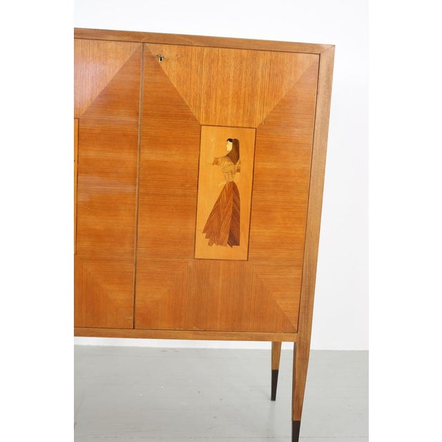 Bar Cabinet with Wood Inlays, Italy, 1950s For Sale - Image 9 of 18