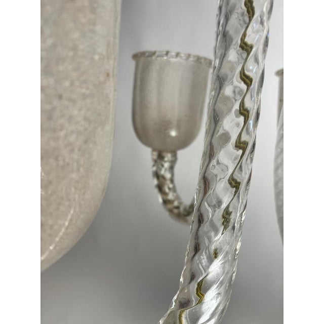 Large Five-Arm Murano Glass Chandelier by Ercole Barovier, Italy, 1950s For Sale - Image 15 of 17