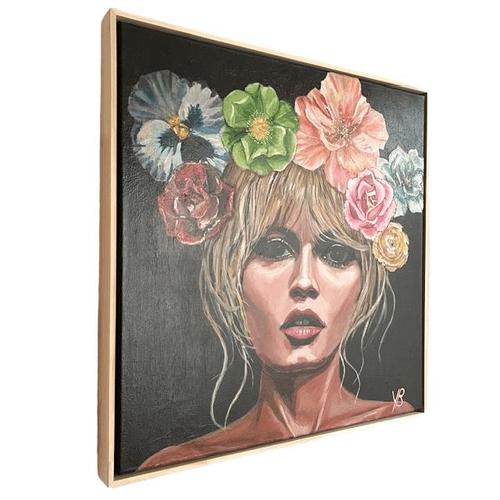 Yvonne Beeris, Brigitte Bardot Fleur Nocturne, Acrylic on Canvas, Framed For Sale - Image 3 of 10