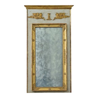French 19th Century Empire Painted & Gilt Trumeau Mirror For Sale