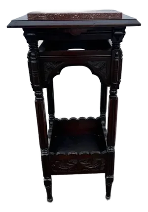 Antique Victorian Eastlake-Style Parlor 2 Tier Side Table or Stand