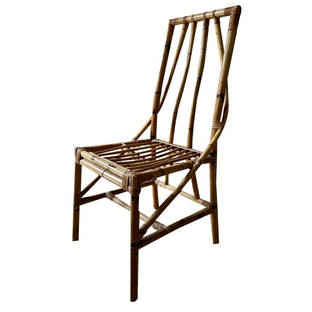 Vintage Italian Rattan Chair, 1960s For Sale