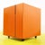 Orange Laminated Sewing Machine Cube on Wheels For Sale - Image 10 of 11