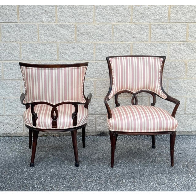 Hollywood Regency 1950s a Pair of Grosfeld House Style Armchairs For Sale - Image 3 of 12