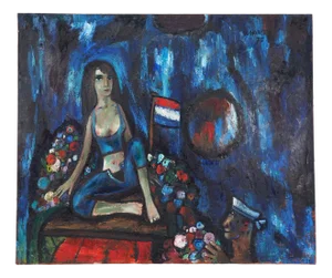 Theo Van Der Horst, Girl and Sailor, Oil on Canvas