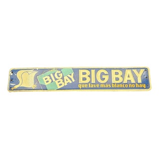 Big Bay Advertising Door Sign in Tin, Spain, 1950s-1960s For Sale