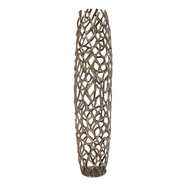 Bronze Aluminum Branch Vase- Small For Sale