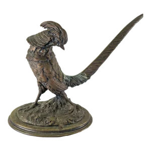 19th Century French Bronze of a Golden Pheasant Attributed to Jules Moigniez
