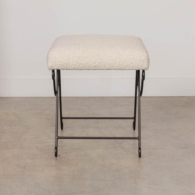 Textile Panoplie Iron Loop Stool, Boucle For Sale - Image 7 of 10