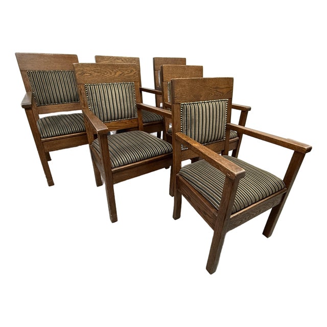 Jury Box Conference Arm Chairs, Set of Six For Sale