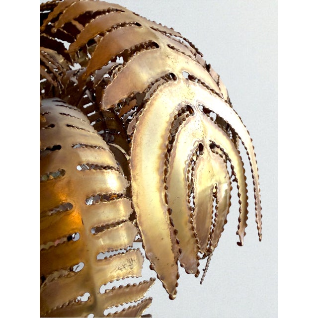 Iconic palm tree table lamp designed by Christian Techoueyres for Maison Jansen, France, circa 1970s. Executed in finely...