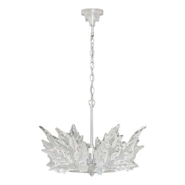 Lalique Crystal "Champs-Elysees" Two-Tier Chandelier For Sale