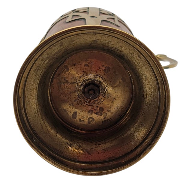 Art Nouveau Jugendstil Copper and Brass Lidded Tankard or Flagon, 13” For Sale - Image 12 of 12